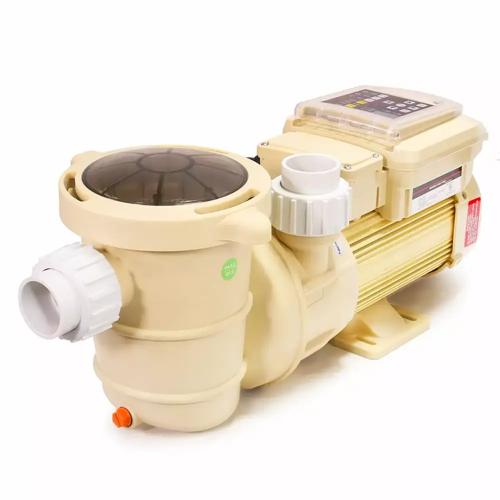 1.5HP Variable Speed Swimming Pool Pump ECO High-Flo Speed Pool Pump Timer Control Panel Digital LCD with Fitting Set. Beige