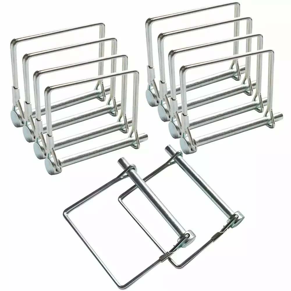10 Pcs Square Shaft Locking Pin Protectty Coupler Pin 1/4 Inch Diameter for Farm Trailers Wagons Lawn Hitches and Garden (Silver) by