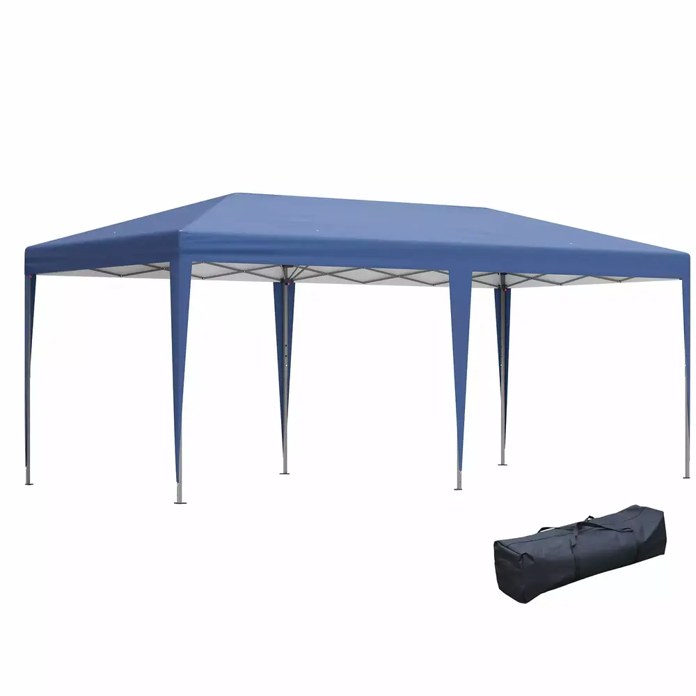 10' x 20' Pop Up Canopy Tent. Heavy Duty Tents for Parties. Outdoor Instant Gazebo Sun Shade Shelter with Carry Bag. for Catering. Events. Wedding. Backyard BBQ. Blue