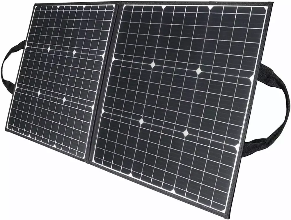 100W 18V Travel-friendly Solar Panel-Foldable Solar Charger with 5V USB; QC 3.0; DC Output; Synergistic with Solar Generator Power Station Phones Laptops Tablet for Outdoor Camping RV