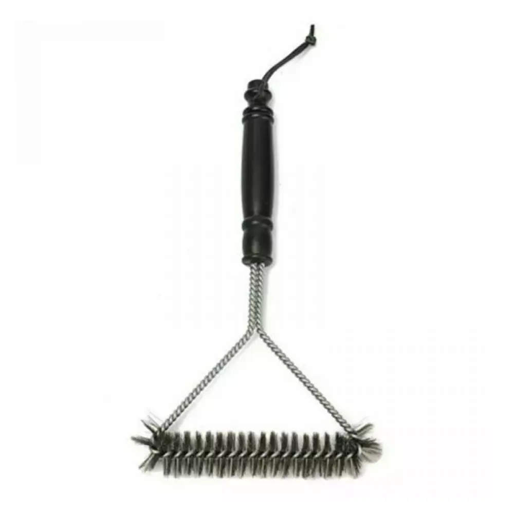 12 Inch Kitchen Accessories BBQ Grill Barbecue Kit Cleaning Brush Stainless Steel Cooking Tools Three-side Wire Barbecue Tools