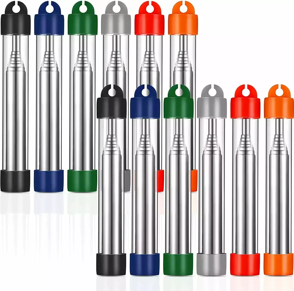 12 Pieces Collapsible Campfire Tool Pocket Size Fire Bellows Gear Builds Fire Stainless Steel Fire Bellowing Tube for Outdoor Camping Traveling Fireplace. Multi Colors
