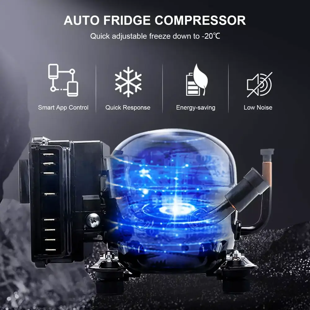 6588 12/24V 15L Car Refrigerator Freezer Icebox Cooler Auto Fridge Compressor BT Connected App Control/ 3 Levels Voltage Adjustable/ LED-Digital Display for Activities Picnic Camping - Image 6