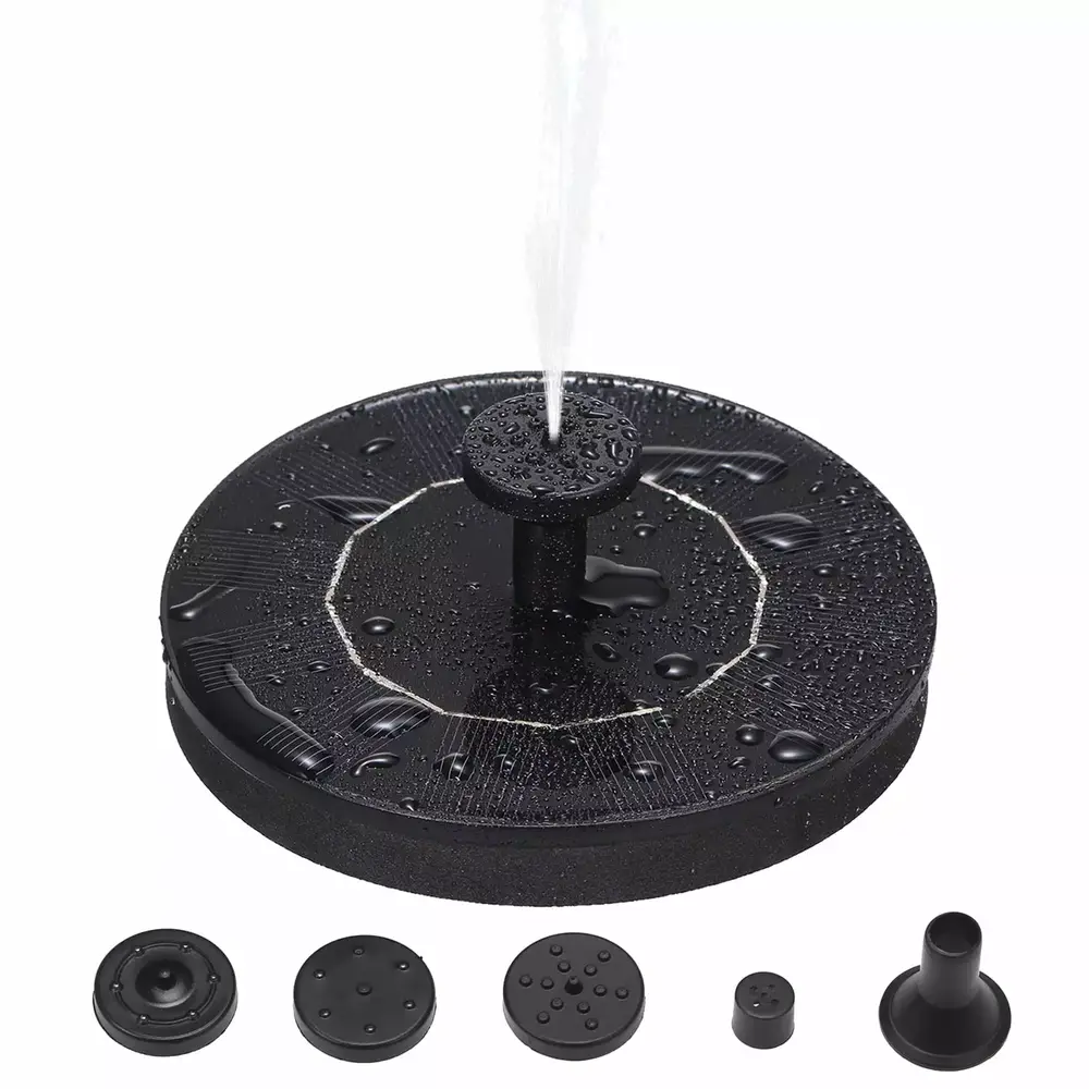 1W Solar Powered Fountain Free Standing Solar DIY Birdbath Fountain Pump Outdoor Water Fountain Panel Kit for Fish Tank Small Pond Garden Patio Lawn Pool