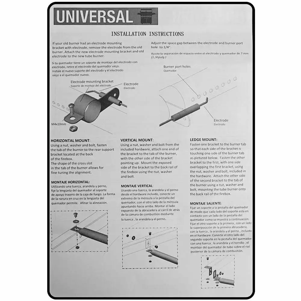 Set of 4 Universal Stainless Steel Burners for Bbq models from Weber. Brinkmann. Master Forge. DynaGlo and most other brands - Image 3