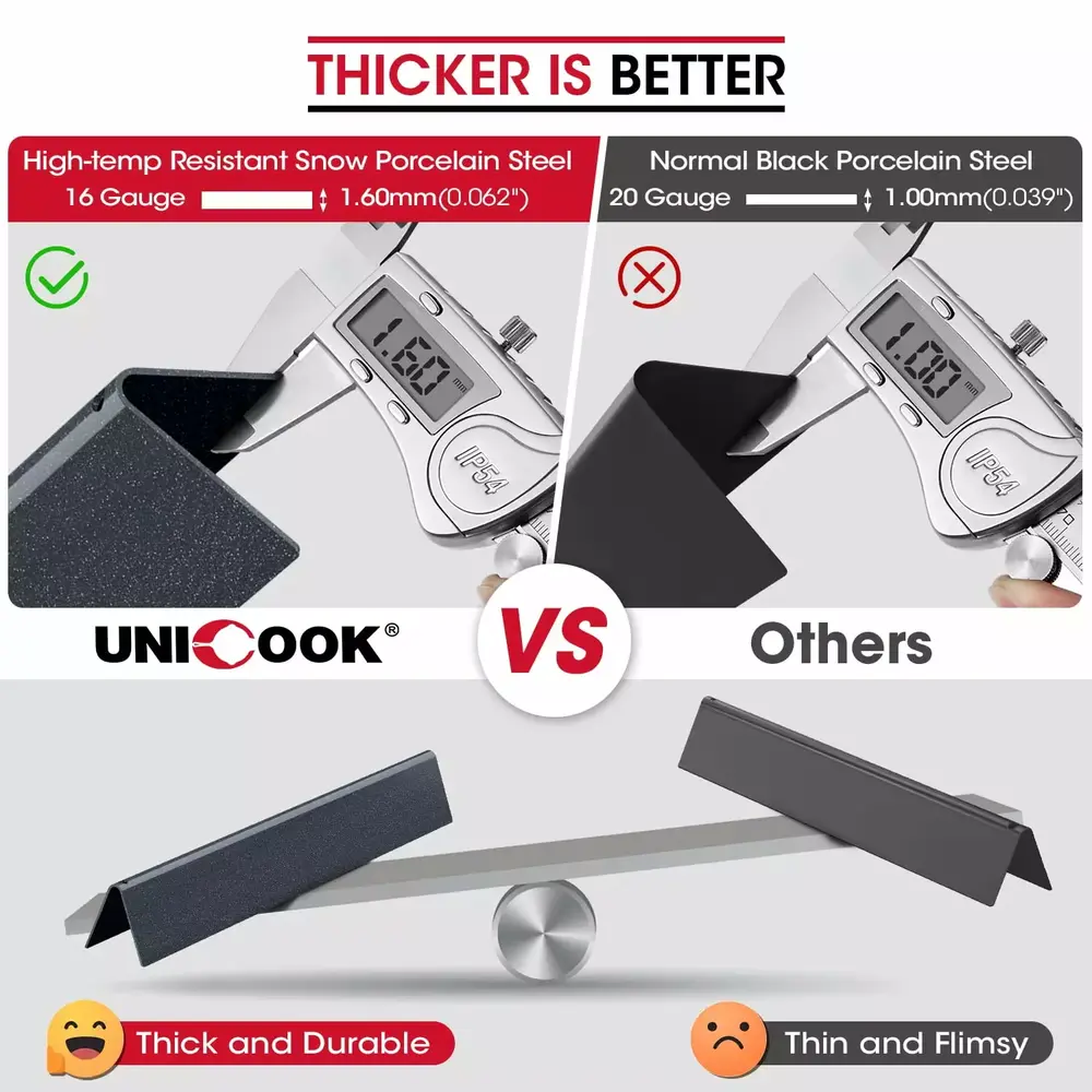 Unicook 17.5 Inch Porcelain Steel Flavor Bars. Grill Burner Cover Replacement Parts for Weber Genesis 300 Series. E-310 E-330 Grills with Front Control(2011-2016). 5 Pack - Image 3