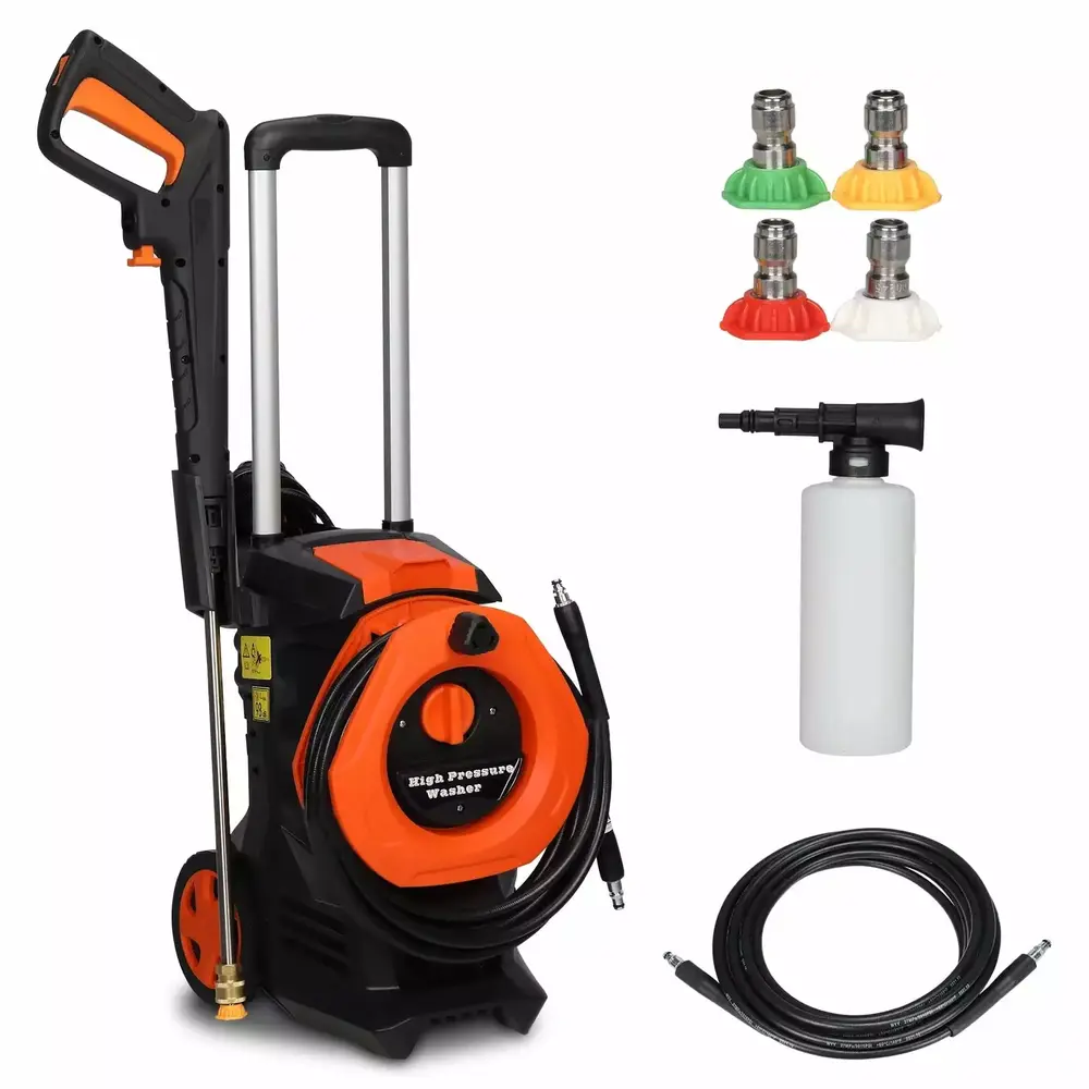 2 GPM Electric Pressure Washer Power Washer 1400W High Pressure Washer Cleaner Machine with 4 Changeable Nozzle & Soap Bottle. for Cleaning Patio. Garden.Yard