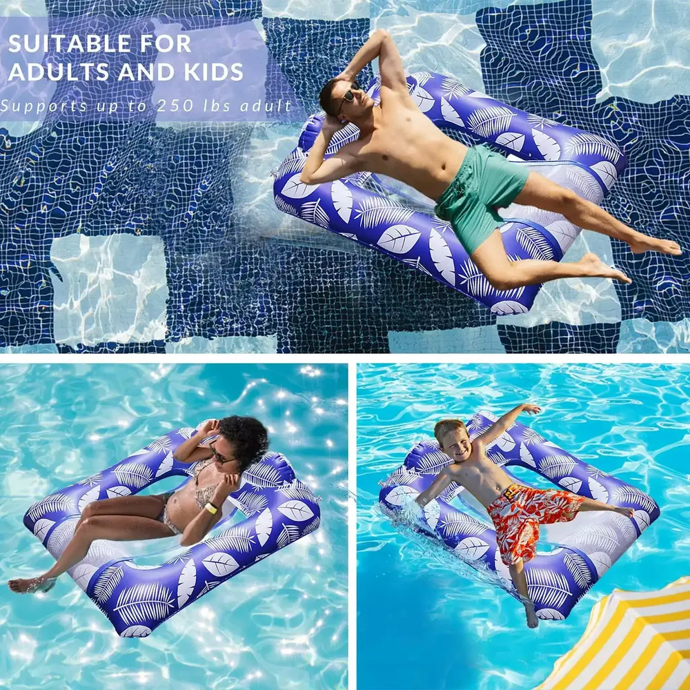 2 Pack Pool Floats Inflatable Lounger - Pool Floats Adult Size Mesh Stable Floatie for Swimming Pool. Relaxing Water Hammock Chair for Pool Party for Adults and Kids