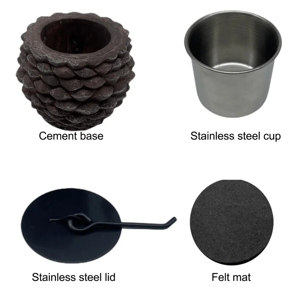 2024 Portable Fire Basin Set: Indoor/Outdoor. Alcohol Stove. Cement Base