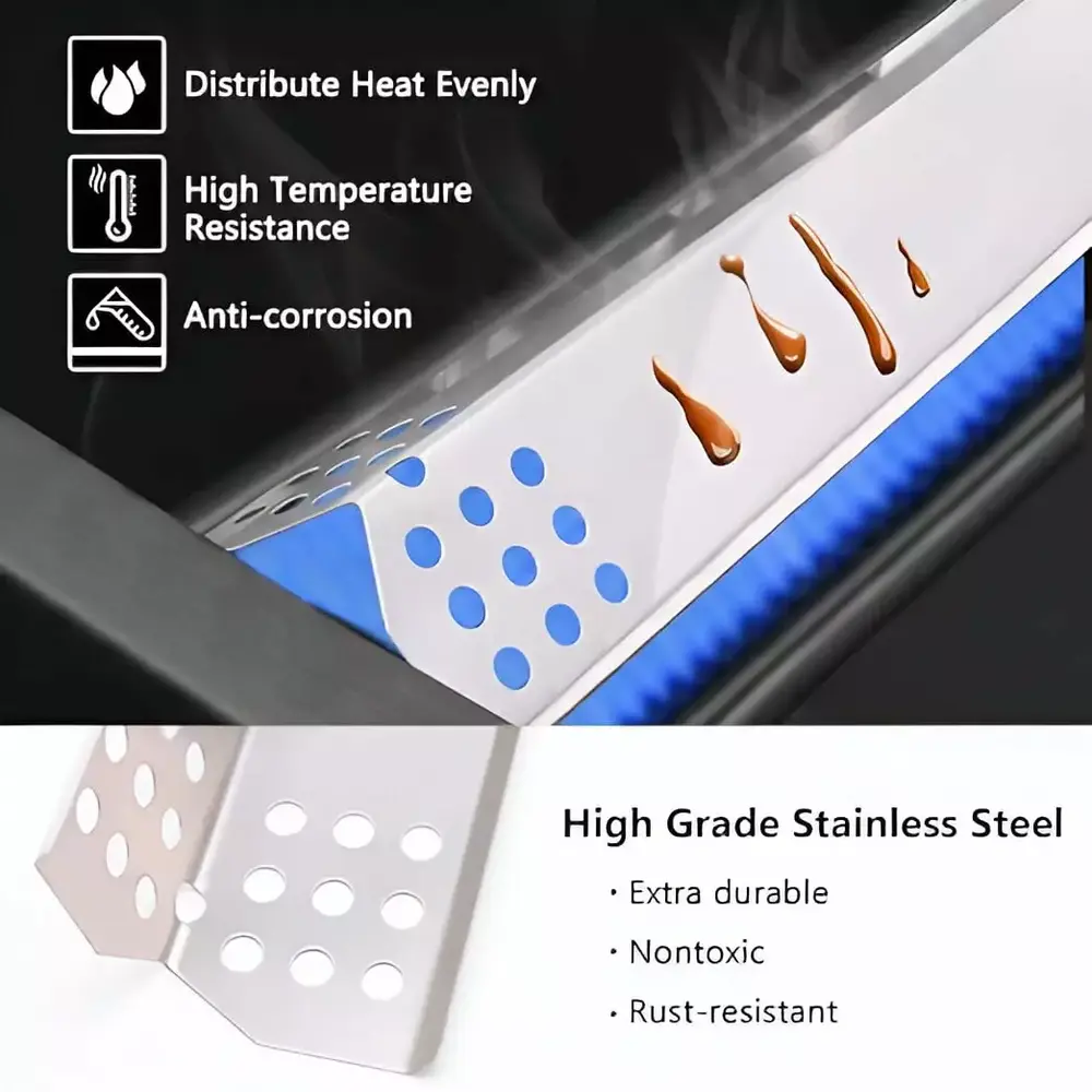 Set of 6 Stainless Steel Heat Plates for Nexgrill 720-0783E 720-0830H 720-0896 720-0896B 720-0898 720 0896C. Exp Grill 6 Burner Model. Grillmaster 720-0697 - Image 4