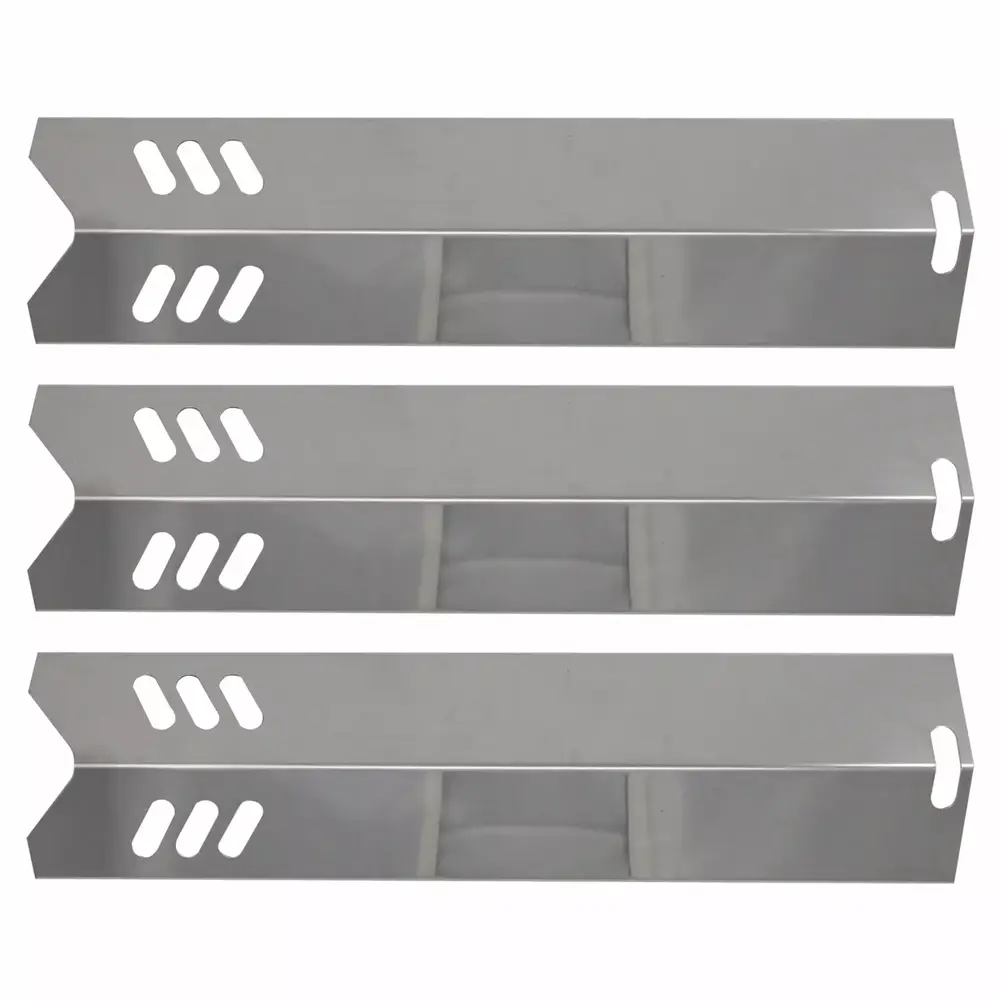 3-Pack BBQ Grill Heat Shield Plate Tent Replacement Parts for Dyna-glo DGF510SSP-D - Synergistic Barbeque Stainless Steel Flame Tamer. Guard. Deflector. Flavorizer Bar. Vaporizer Bar. Burner Cover 15