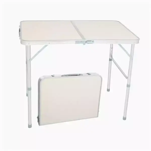 35.43L x 23.62W x 27.56H Heavy Duty Indoor Outdoor Portable Table. Adjustable Height Aluminum Folding Table w/ Handle. Indoor Outdoor Party Patio Camping Picnic Table .White
