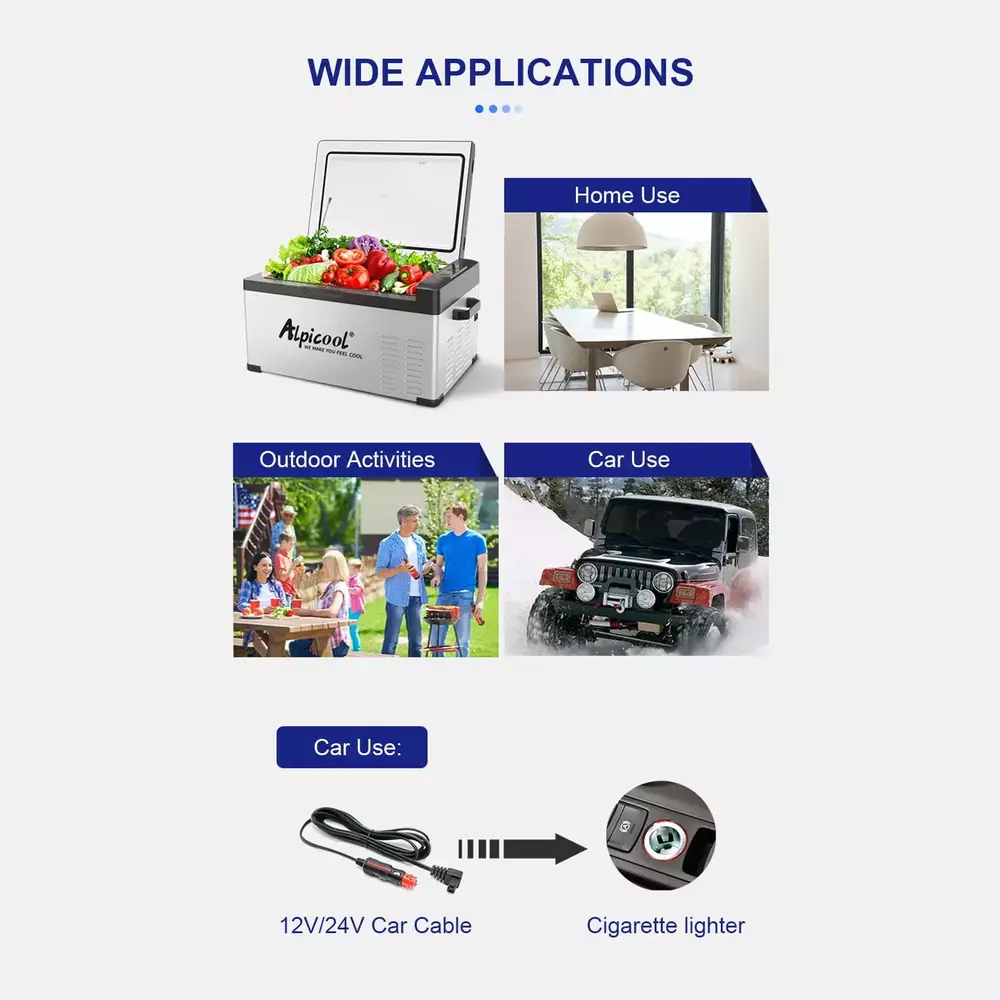 6588 12/24V 15L Car Refrigerator Freezer Icebox Cooler Auto Fridge Compressor BT Connected App Control/ 3 Levels Voltage Adjustable/ LED-Digital Display for Activities Picnic Camping - Image 3