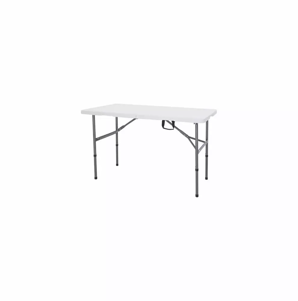 4ft Picnic Table.Folding Utility Table Portable Fold-in-Half&nbsp;Plastic Picnic Party Dining Camp Table with Handle for Indoor Outdoor