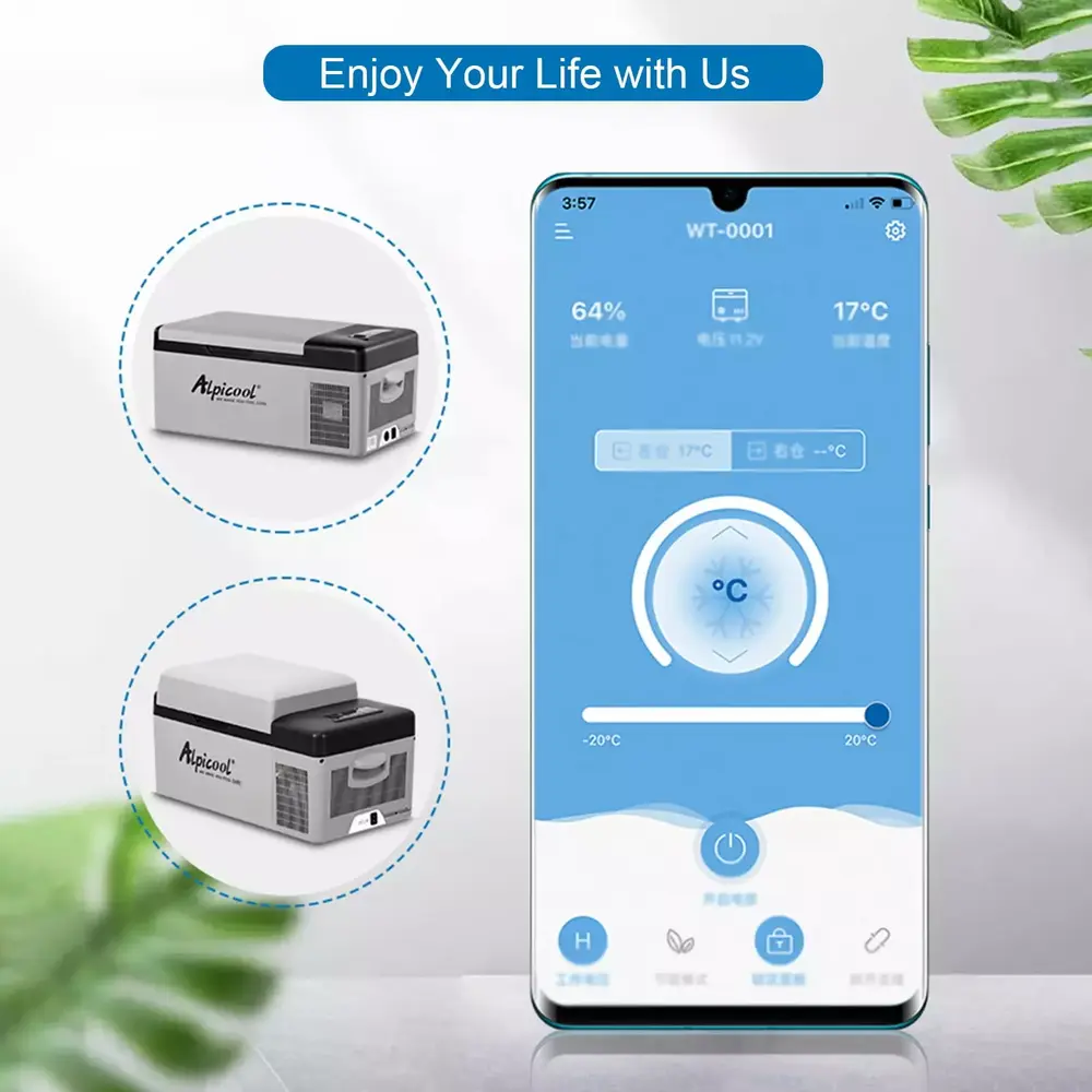 6588 12/24V 15L Car Refrigerator Freezer Icebox Cooler Auto Fridge Compressor BT Connected App Control/ 3 Levels Voltage Adjustable/ LED-Digital Display for Activities Picnic Camping - Image 5