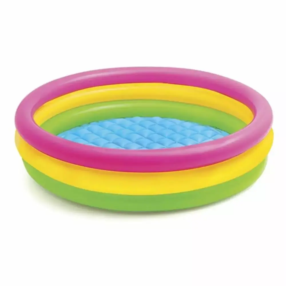 60cm/90cm/114cm Baby Swimming Pool 3 Color Rainbow Round PVC Inflatable Children Little Pump Pool Blow Up Kids Padding Pool