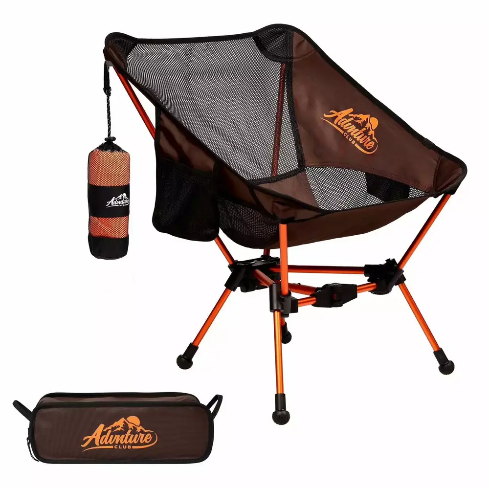 Advnture Club Backpack Chair with 3 Quick Dry towels- Compact & Lightweight Backpacking Chair- Breathable Mesh. Aluminum Alloy Frame. Multi-Purpose Loops & Pockets- Ideal for Outdoor Adventure