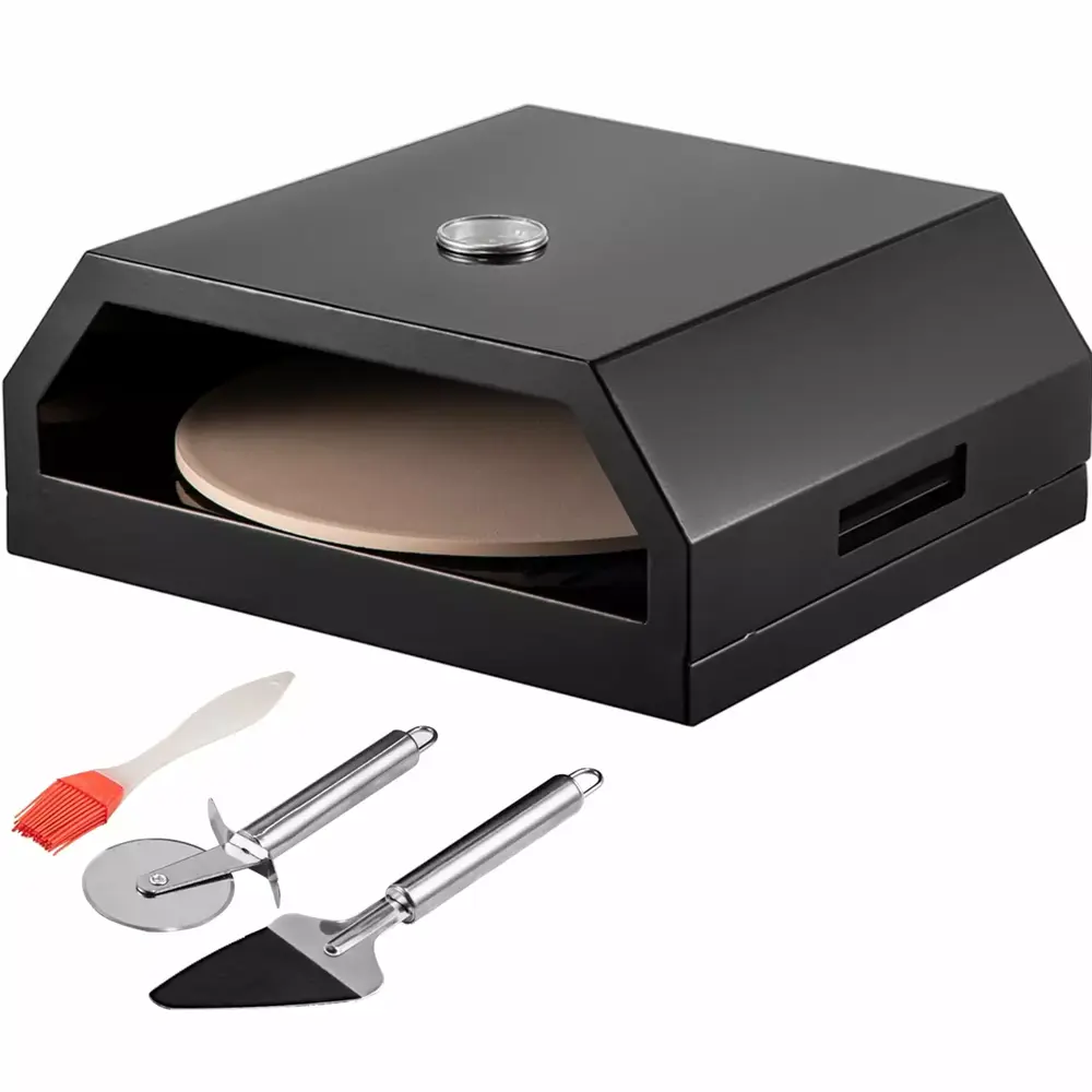 BENTISM Outdoor Pizza Oven. Stainless Steel Camp Pizza Oven with Set of Professional Pizza Baking Tools Including 12 Cordierite Pizza Stone. Pizza Shovel. Pizza Cutter. Thermometer