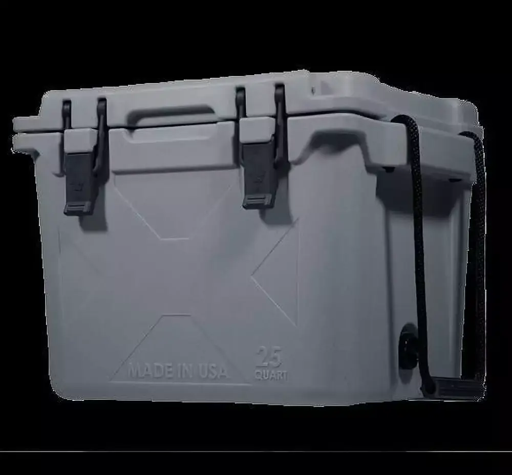 BISON COOLERS 25 Quart Small Rotomolded Cooler Box with Hard Shell. Lid and Liner | Long Lasting Ice Chest with Double Insulated Walls | Includes 5 Year Warranty | Made in The USA