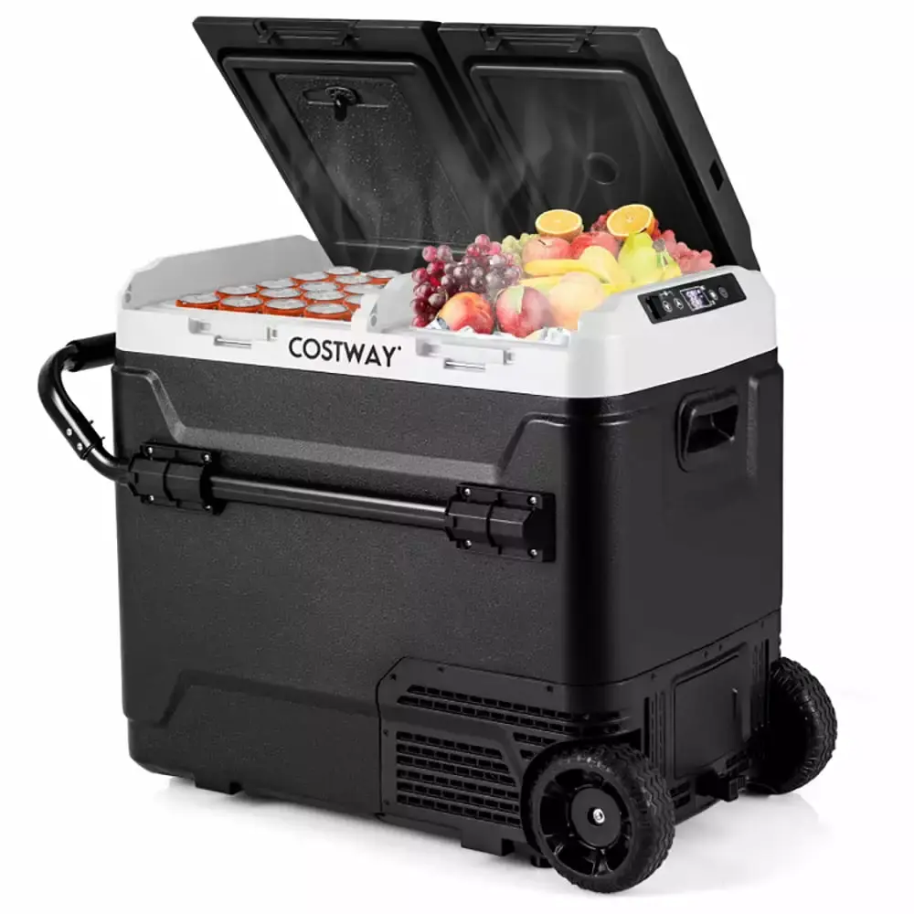 Barara King Car Refrigerator Fridge. Compressor Cooler. 64QT Portable Compressor Fridge Freezer for Vehicles Camping Travel Truck RV Boat-Black