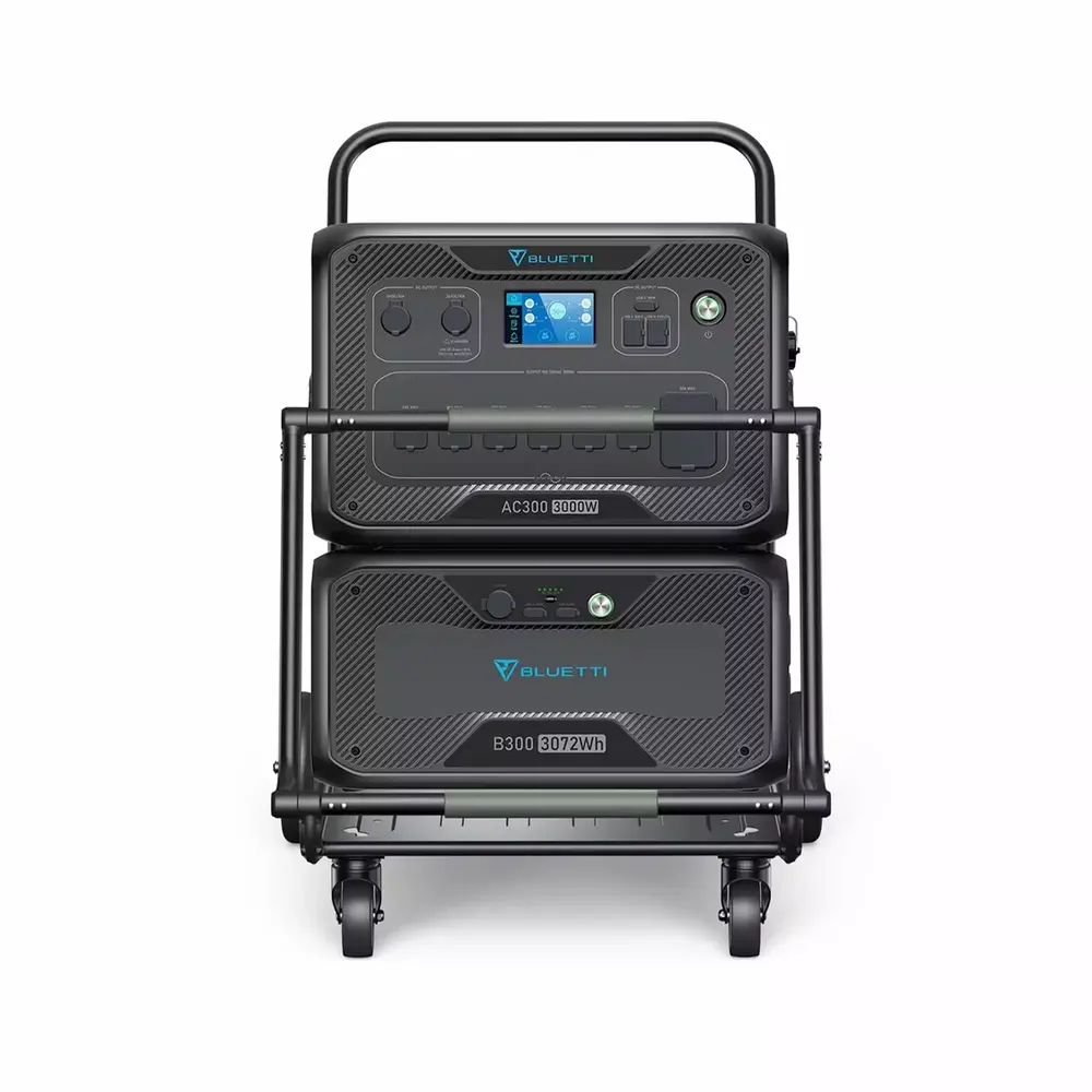 Bluetti Expandable Power Station. AC300 + B300 3072Wh Solar Generator. W/Trolley.3000W AC Output for Home. Van. Emergency Backup Power. New