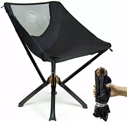CLIQ Portable Chair Camping Chairs - A Small Collapsible Portable Chair That Goes Every Where Outdoors. Compact Folding Chair For Adults That Sets Up in 5 seconds | Camping Chair Supports 300 Lbs