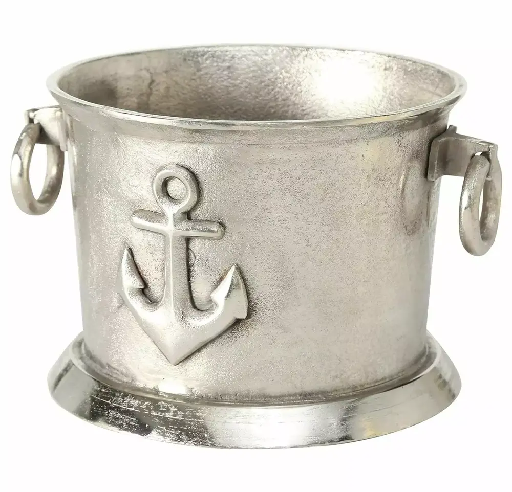 DyGTyX Luxury Champagne Ice Bucket. Wine Cooler. Nautical Flair. Anchor . Hand Cast Aluminum. Craft Finish. Up to 8 Bottles. 14.25 L x 12.25 W x 9 H inches