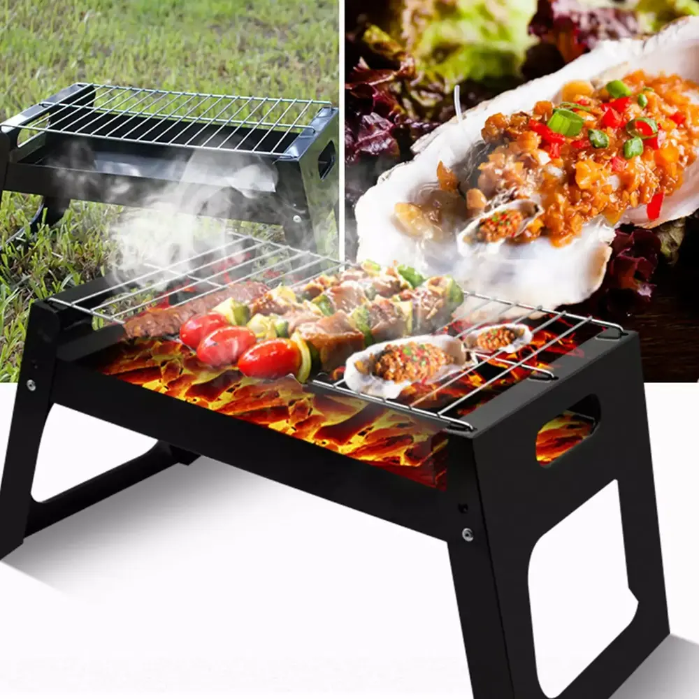 EQWLJWE Travel-friendly Outdoor Folding Barbecue Grill Bbq Camping Setup Square Disposable Grill Camping and Hiking Supplies Holiday Clearance