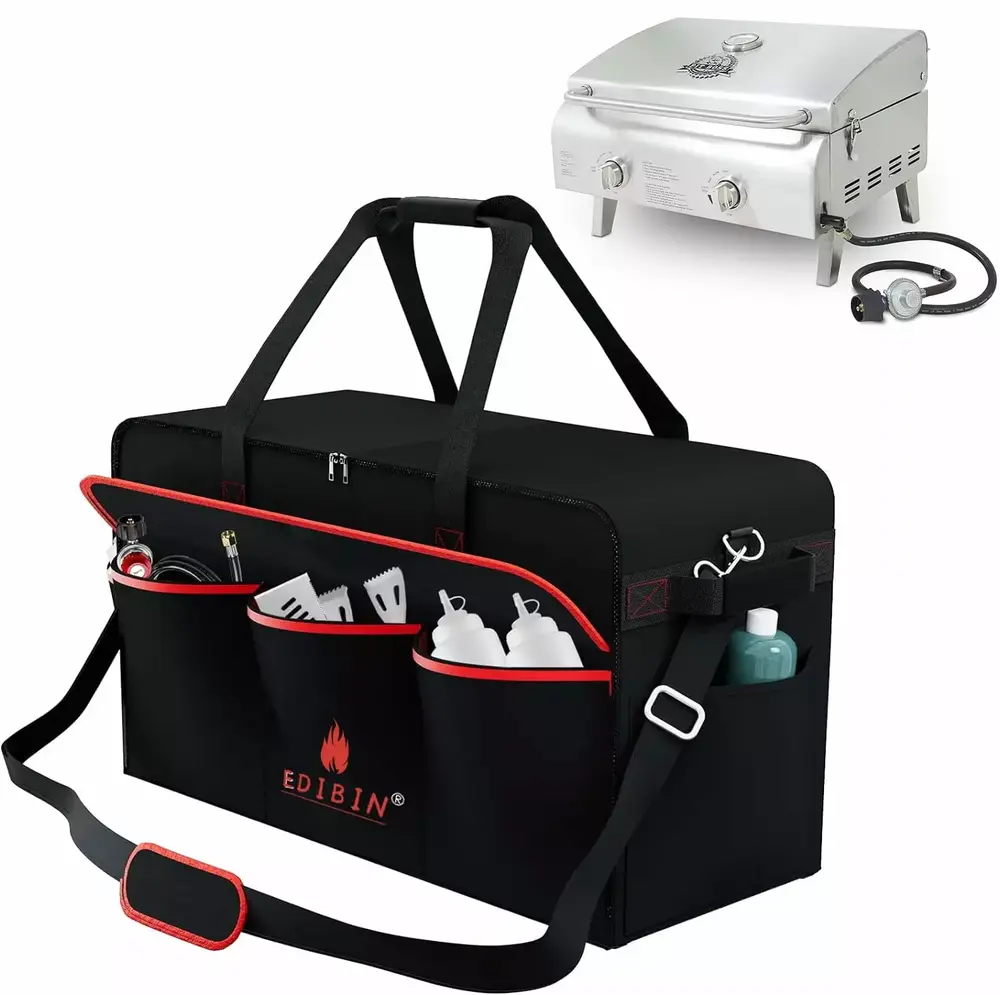 Grill Carry Bag for Pit Boss Grills 75275 Two-Burner Travel-friendly Grill.Heavy Duty and Waterproof Grill Bag for Pit Boss Grills 75275