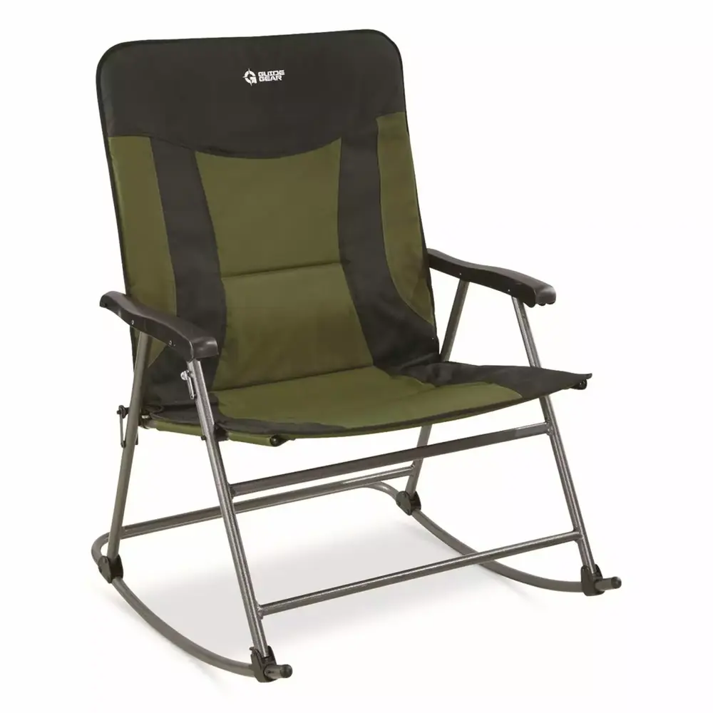 Guide Gear XXL Oversized Rocking Camping Chair. Heavy-Duty 600 lb Capacity Portable Folding Outdoor Camp Rocker Chairs for Adults