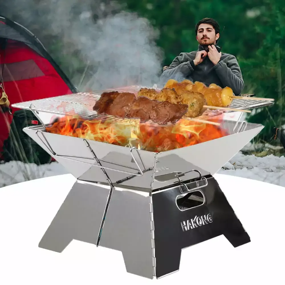 HAKONG Outdoor furnace.Bbq Travel-friendlyBarbecue Bbq Travel-friendly Steel Barbecue Bbq Stainless Steel Barbecue Siuke Huiop Picnic. Buzhi