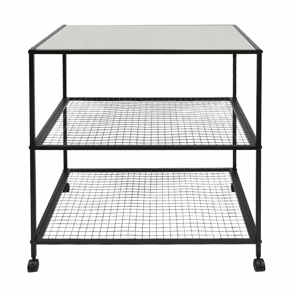 Outdoor 3-Tier BBQ Rolling Dining Cart Table W/ 4 Wheels.Picnic Table Grill Food Prep Trolley Table Adjustable Prep Cart Table Stand Storage Rack