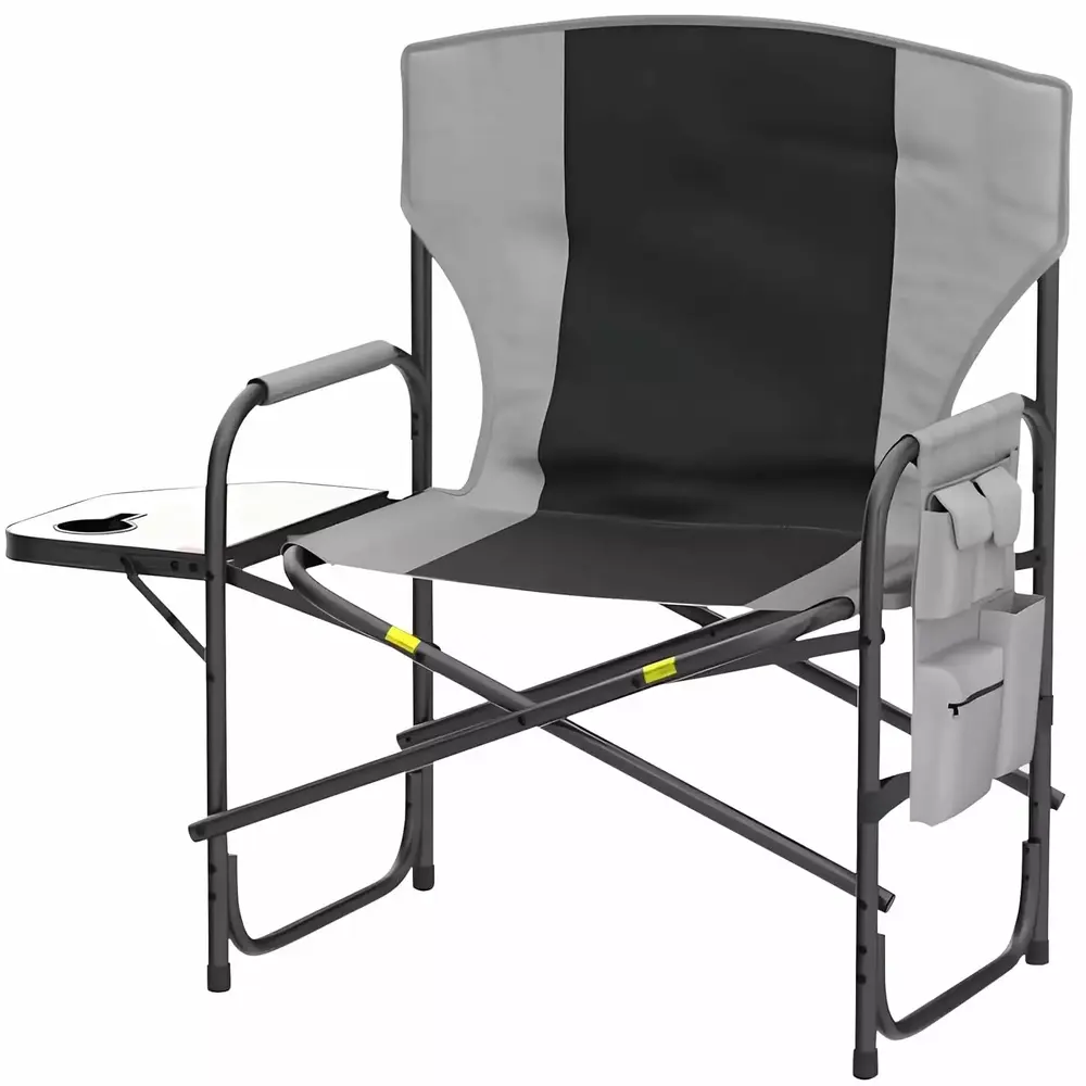 Oversized Director Camping Chair.600 LBS Heavy Duty Folding Chair.24Cozy Outdoor Chair.With Cup Holder and Adjustable Table Folding Chair for Outside Beach.Lawn.Fishing.Camping.Patio.Makeup