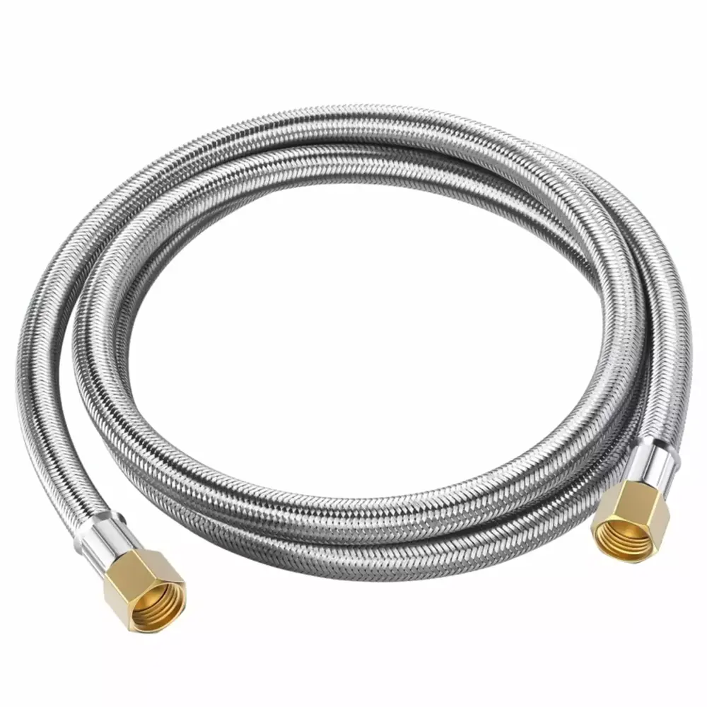 PatioGem 6FT Propane Hose with 3/8 Female Flare on Both Ends. Stainless Braided Propane Hose Extension for Propane Devices with 3/8 Male Flare. for RV. Gas Grill. Heater. Burner