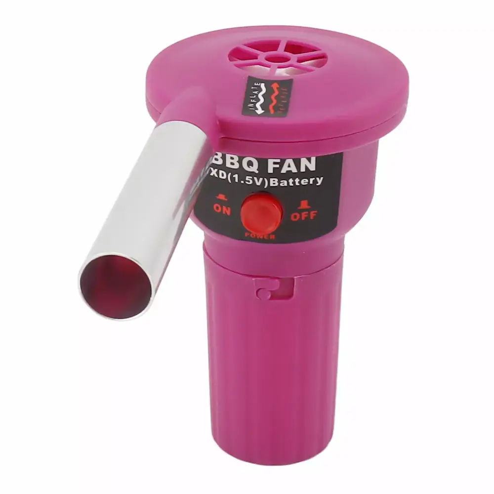 Travel-friendly Battery Powered BBQ Fan Air Blower Handheld Barbecue Fan Air Blower for Outdoor Camping Picnic Charcoal Grill Barbecue FD312A 1.5V Purple