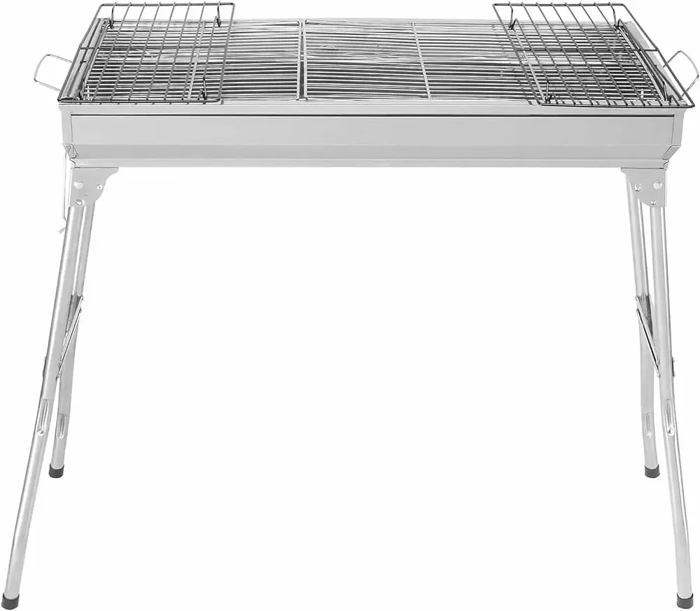 Travel-friendly Stainless Steel Grill (Standard Configuration) Luxury Outdoor Cooking Grill. Outdoor Cooking While Camping. Outdoor Kitchen. Barbecue. Silver in Stainless Steel