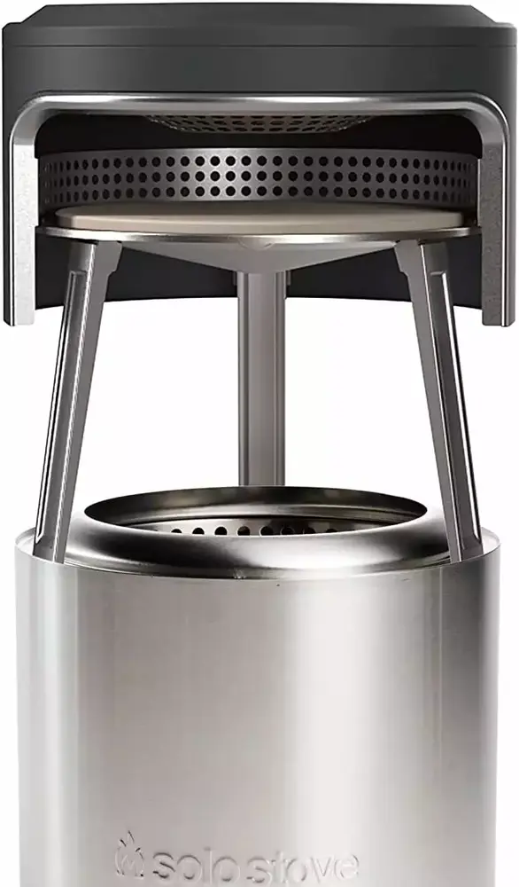 Solo Stove Ranger Pi Fire | Pizza Oven Accessory for Ranger Fire Pit. Incl. Carry Case & Cordierite Pizza Stone. Wood Burning Assembly. Stainless Steel. (H x Dia): 15.7 x 15 in. 13.4 lbs