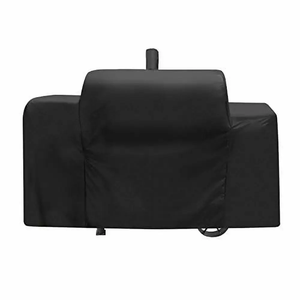 SunPatio Heavy Duty Waterproof Grill Cover for Oklahoma Joe's Longhorn Combo Grill. Outdoor Gas Charcoal Smoker Barbecue Cover. Long-lasting FadeStop Material. All Weather Protection. Black