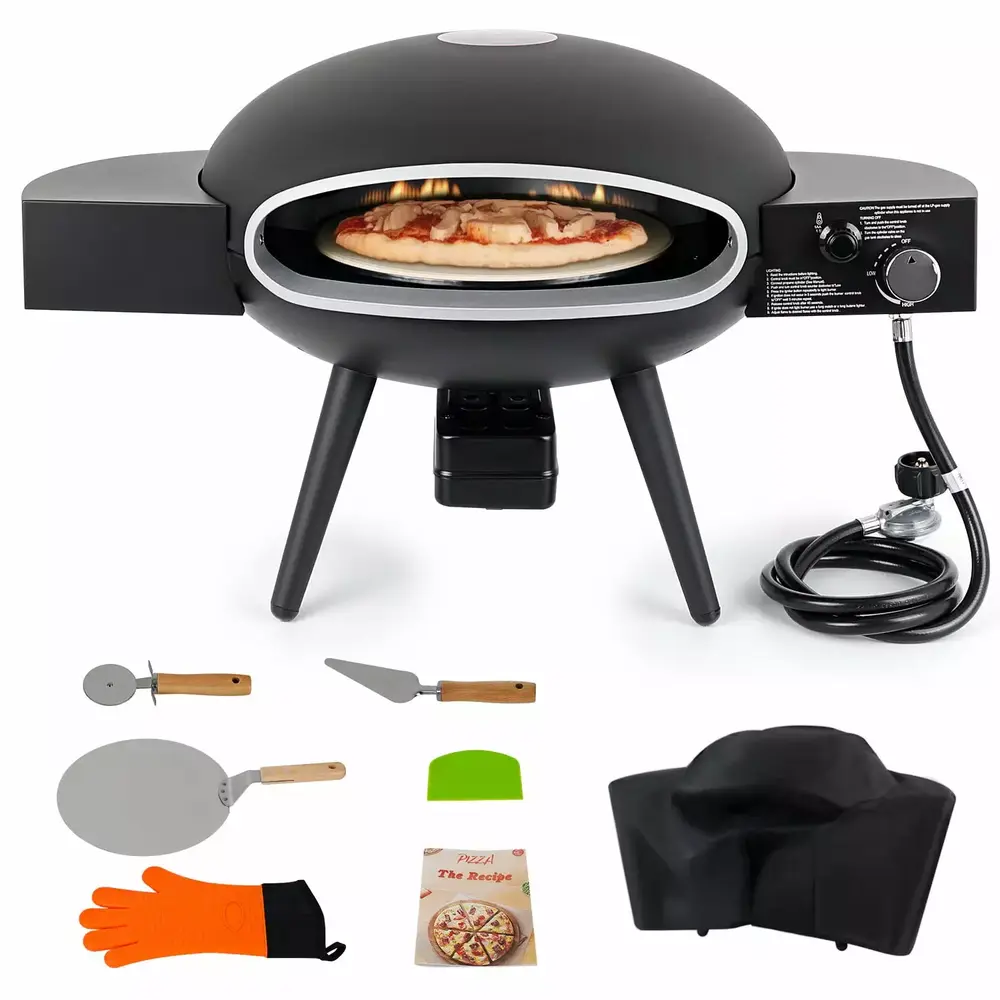 Touch-Rich Travel-friendly Outdoor Gas Pizza Oven Gas Fired Pizza Oven Maker with Stainless Steel Pizza Grill. Recipe For Genuine Stone Baked Pizzas For Foodparty