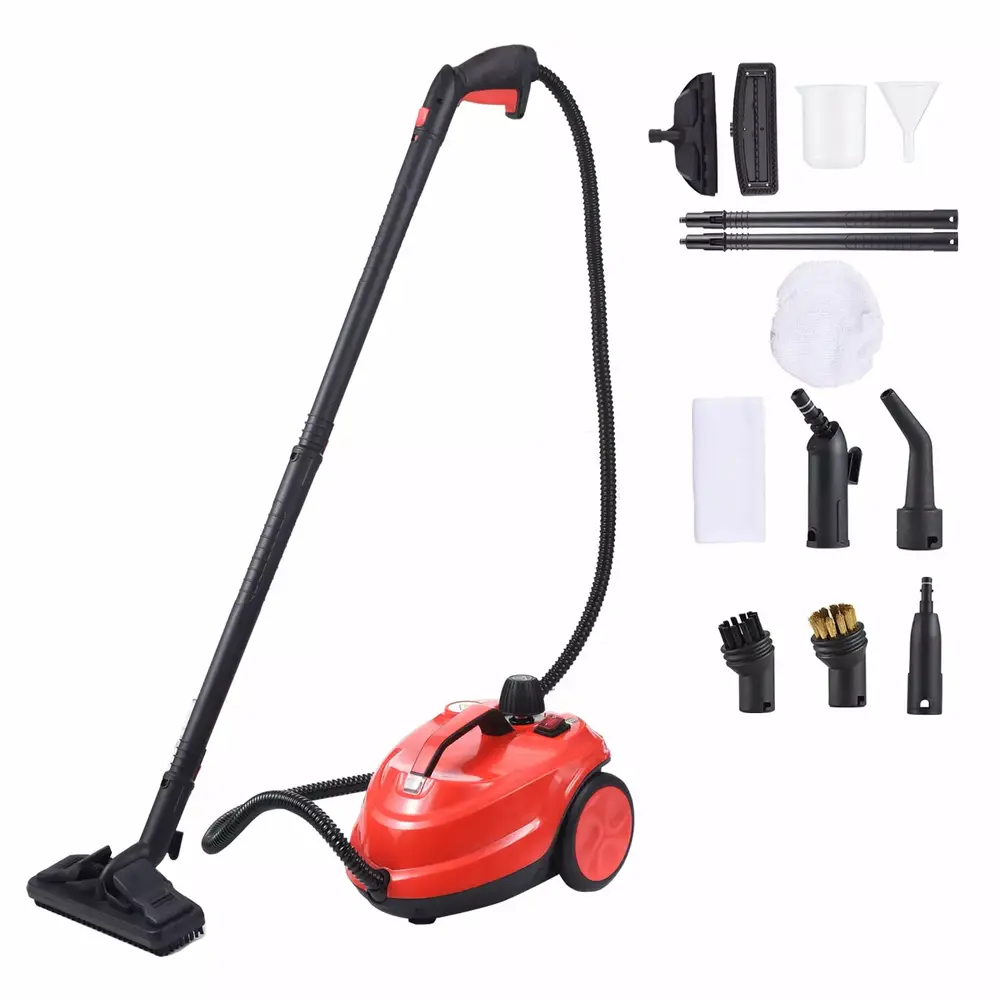 Vistreck 2000W Cleaner with 16 Accessories 1.8L Tank 5 Bar Pressure Multi-Purpose Deep Cleaning Rolling Sgrouper Cleaner for Windows Floors Cars