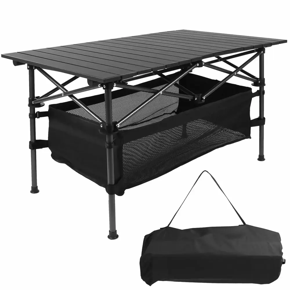 Zorpupoa Folding Camping Table. Portable Roll-up Camping Table Lightweight Aluminum Rustproof for Outdoor Beach Backyard. 37.2*21.7*19.7in