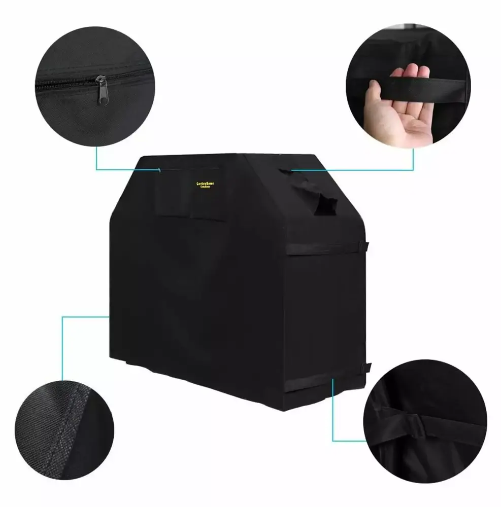 Home 64 Inches Burner Gas Grill Cover Heavy Duty Fits Most Brands of Grill - 600D Waterproof BBQ Grill Cover + Storage Bag(UV & Dust & Water Resistant. Weather Resistant. Rip Resistant)Black - Image 4