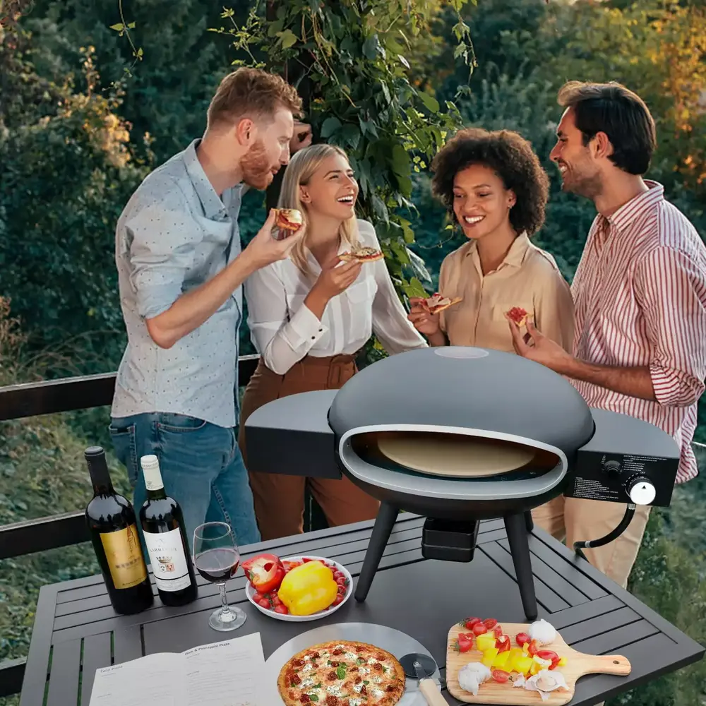 Touch-Rich Travel-friendly Outdoor Gas Pizza Oven Gas Fired Pizza Oven Maker with Stainless Steel Pizza Grill. Recipe For Genuine Stone Baked Pizzas For Foodparty - Image 6