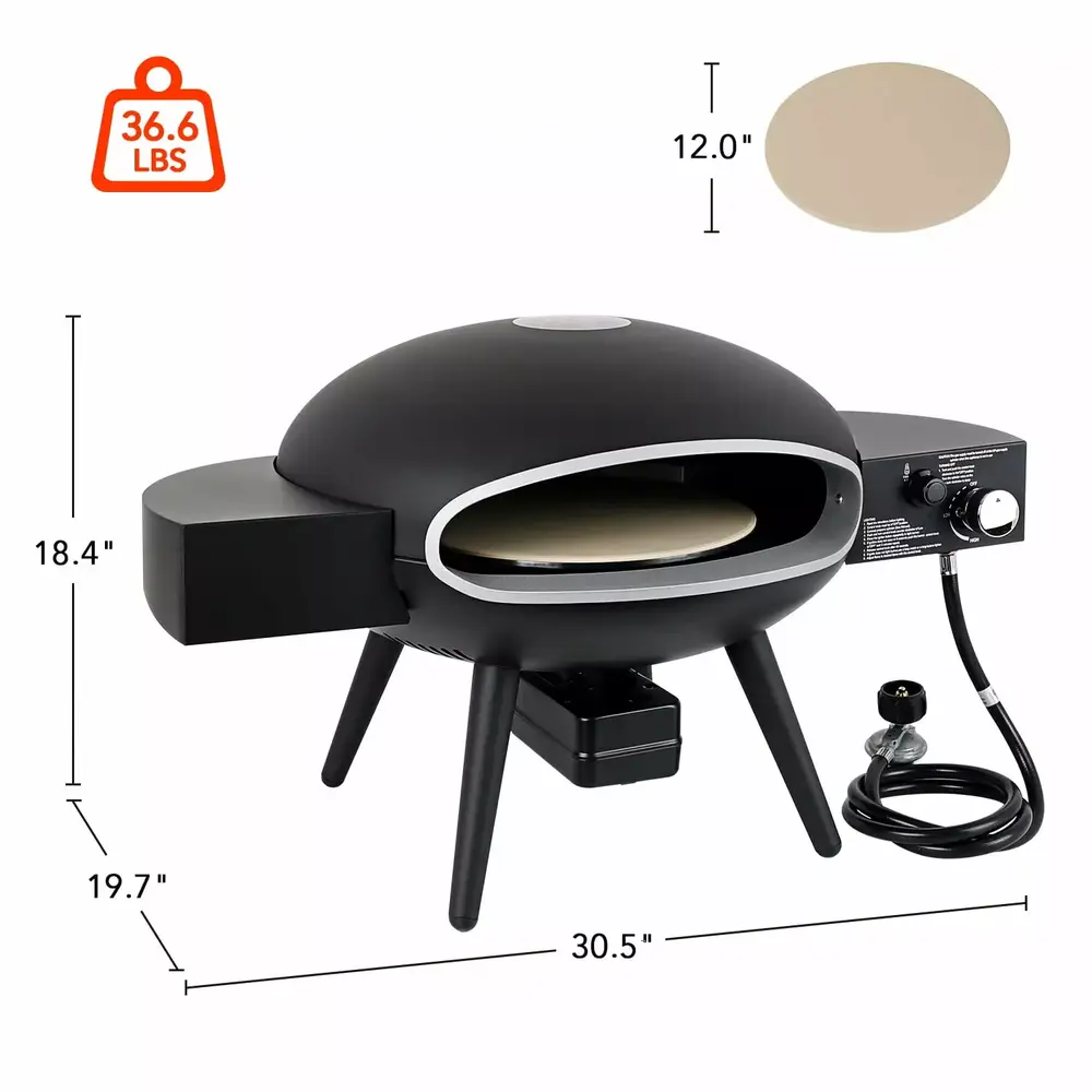 Touch-Rich Travel-friendly Outdoor Gas Pizza Oven Gas Fired Pizza Oven Maker with Stainless Steel Pizza Grill. Recipe For Genuine Stone Baked Pizzas For Foodparty - Image 2