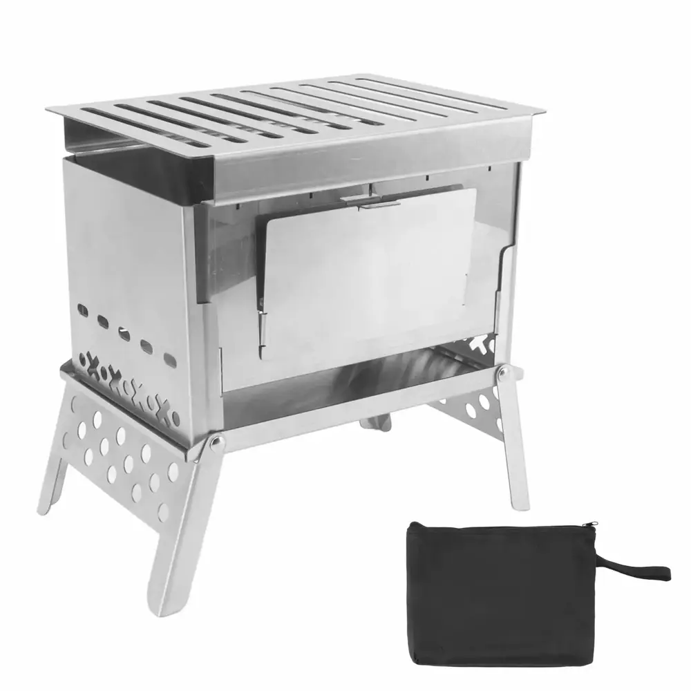 price crash Foldable BBQ Grill Stainless Steel Travel-friendly Detachable Barbecue Cooking Stove for Outdoor Garden Camping Picnic
