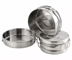 1 Set Outdoor Camping Cookware Portable Stainless Steel Cookware Kit Backpacking Hiking Ceiather