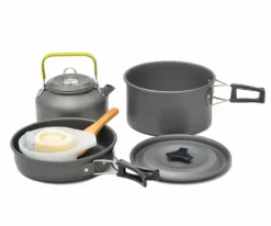 ZCKK Outdoor Cooker Set Frying Pan Pot Kettle 2-3 Persons Camping