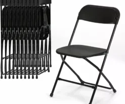 JINSEED 10 Pack Plastic Folding Chair Lightweight Portable Party Banquet Events Outdoors Black