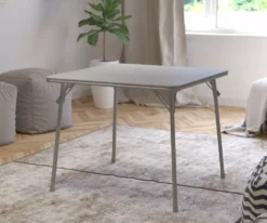 Gray Folding Card Lightweight Portable Table Collapsible Legs BizChair