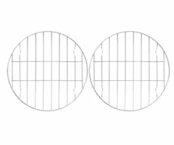 Zonh 2pcs Round Campfire BBQ Grill Grates Portable Outdoor Cooking 25x25x2cm